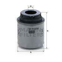 Фильтр масляный MANN-FILTER W 712/94